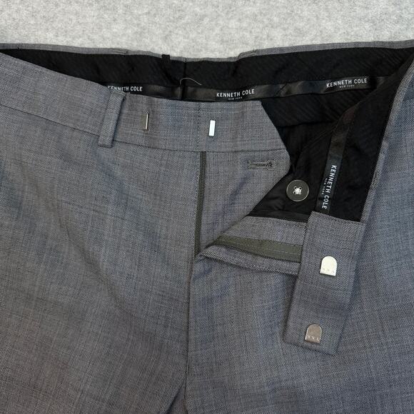 Kenneth Cole Wool Blend Suit Dress Pants Mens 34x30 Gray Flat Front Straight Leg - Picture 2 of 10